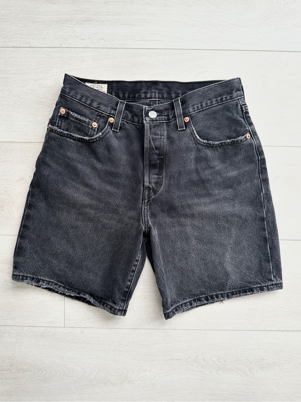 Levi's 501 '90s Jean Shorts Worn-In Black Sz27 Like New
